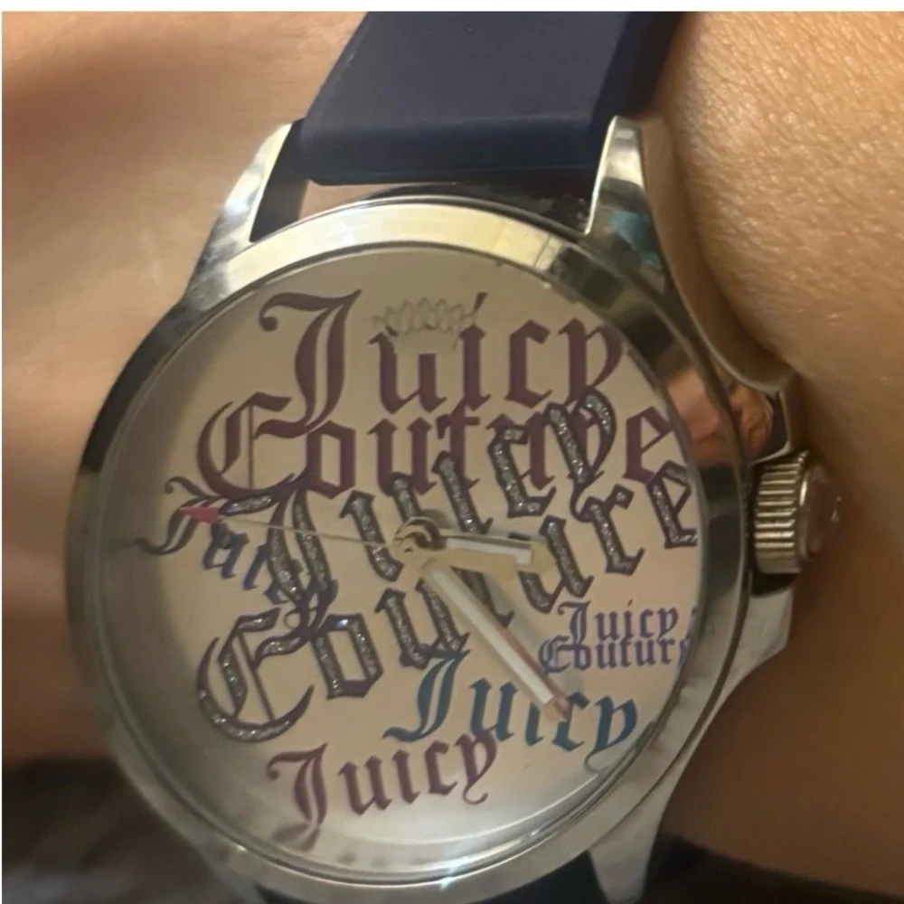 Juicy Couture Gold-Tone Logo Watch with Black Strap